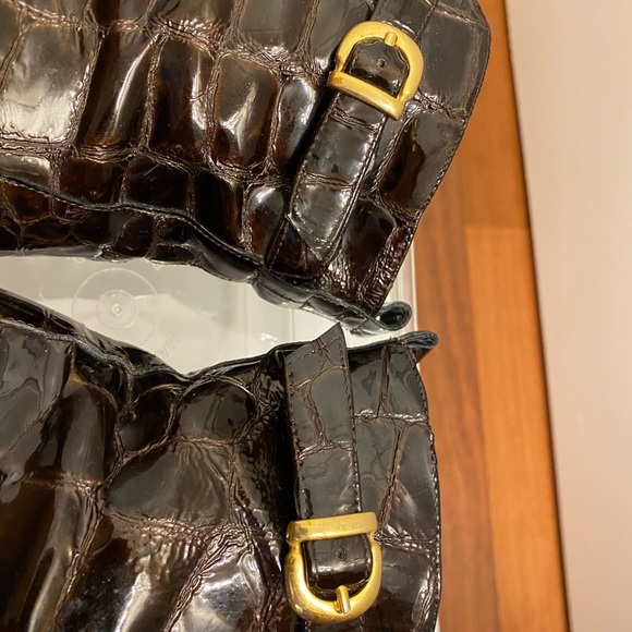 1990’s vintage patent brown leather bootie - Picture 6 of 13